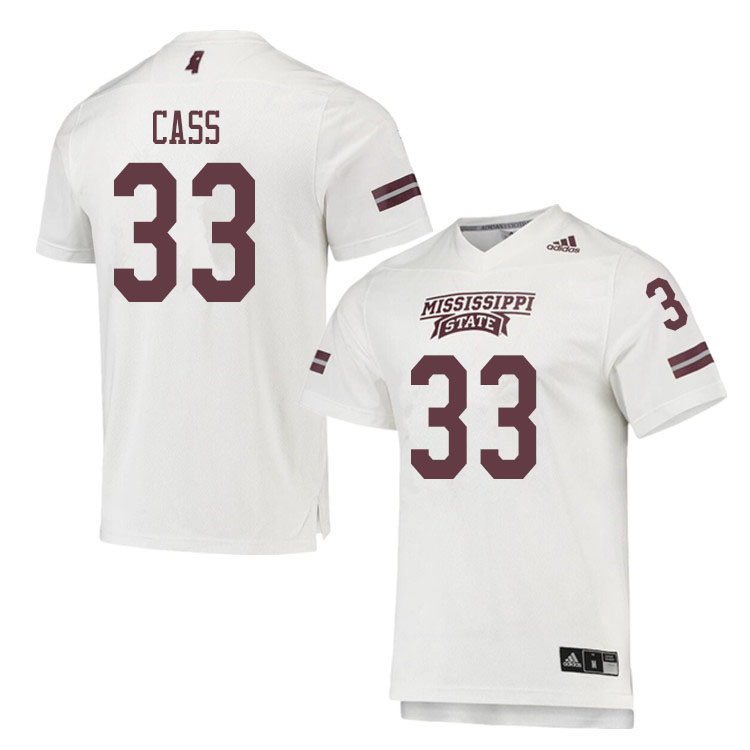 Men #33 Kyle Cass Mississippi State Bulldogs College Football Jerseys Sale-White